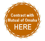 Contract with Mutual of Omaha Button - Orange Spiral